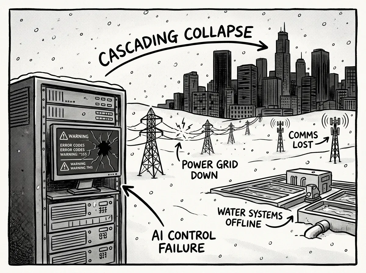 How a single AI failure cascades across interconnected infrastructure systems