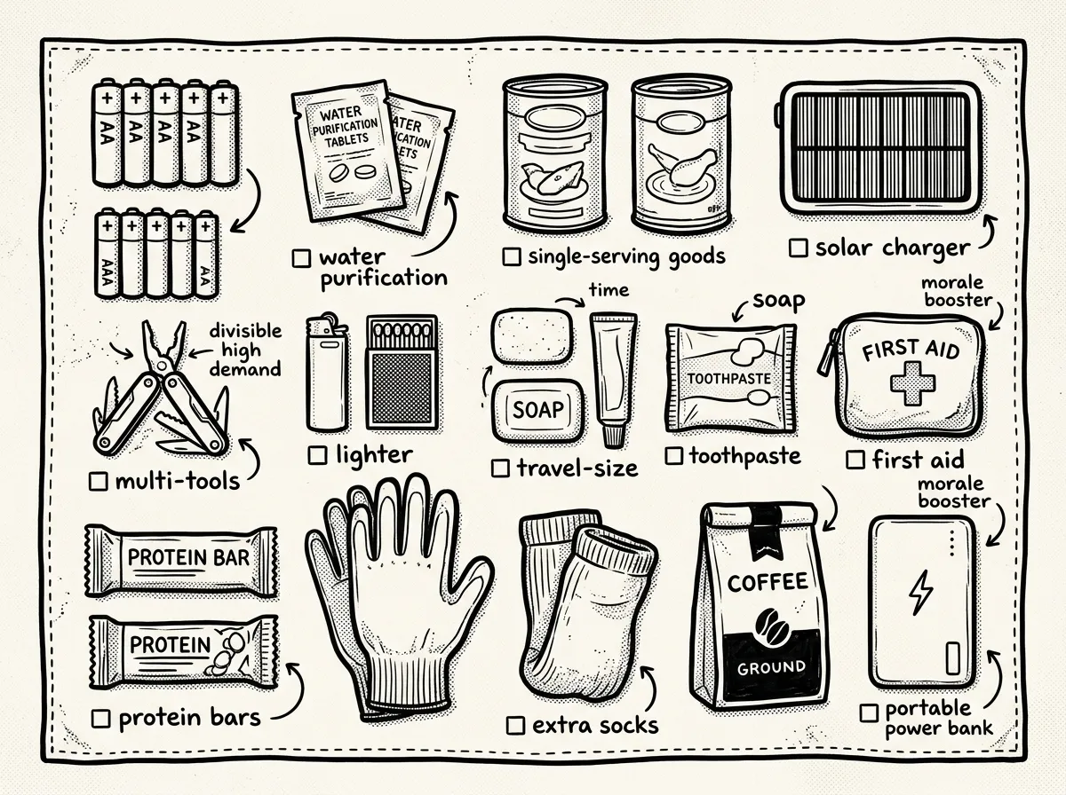 A dedicated barter kit packed with small, divisible trade goods
