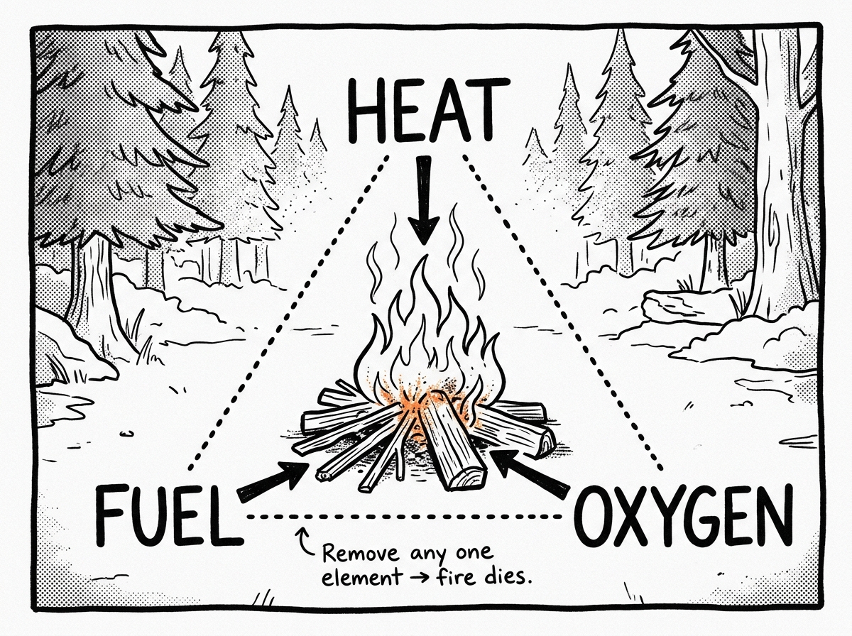 The three elements every fire needs to ignite and sustain itself