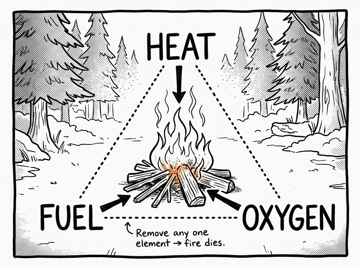 The three elements every fire needs to ignite and sustain itself