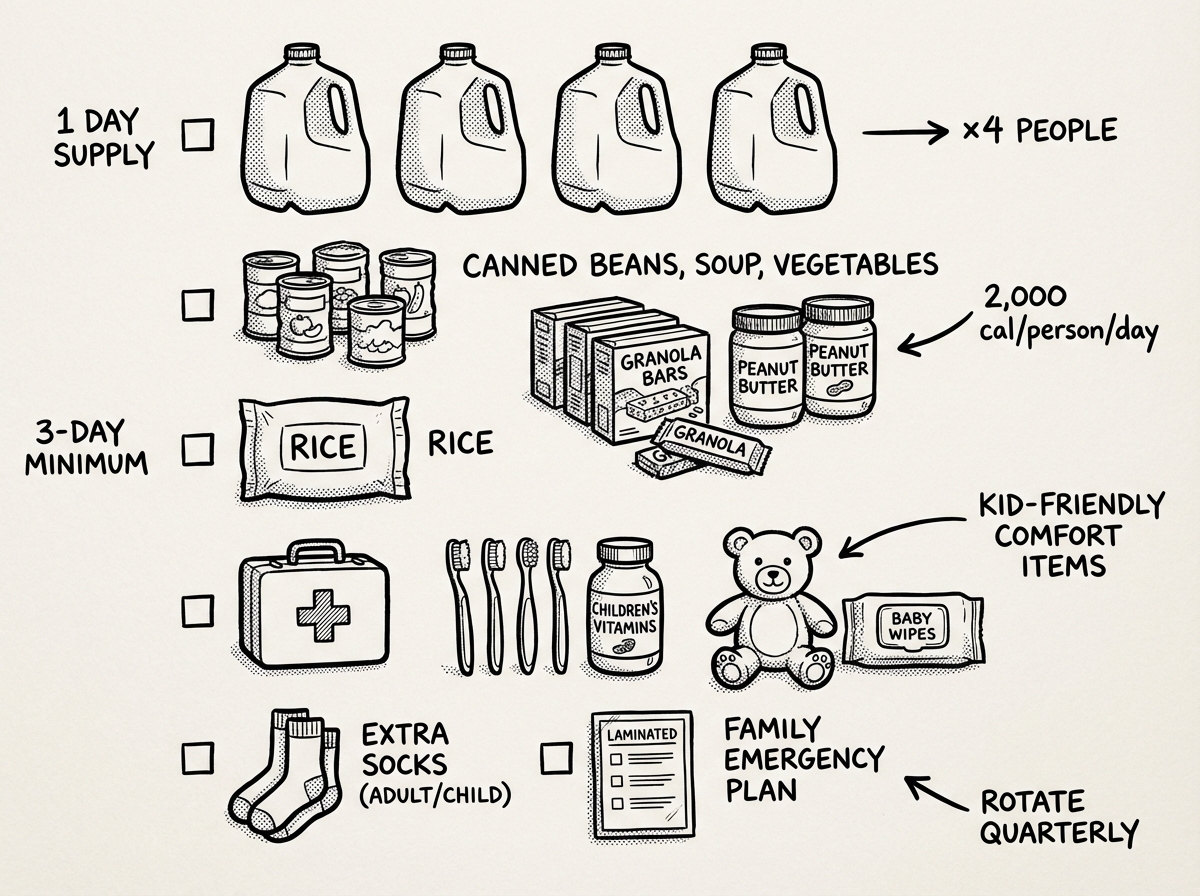 Family-of-four supply quantities at a glance