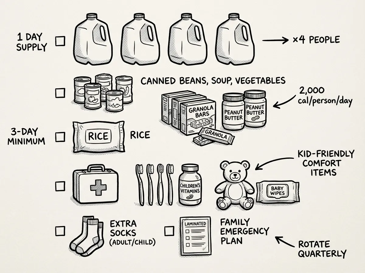 Family-of-four supply quantities at a glance