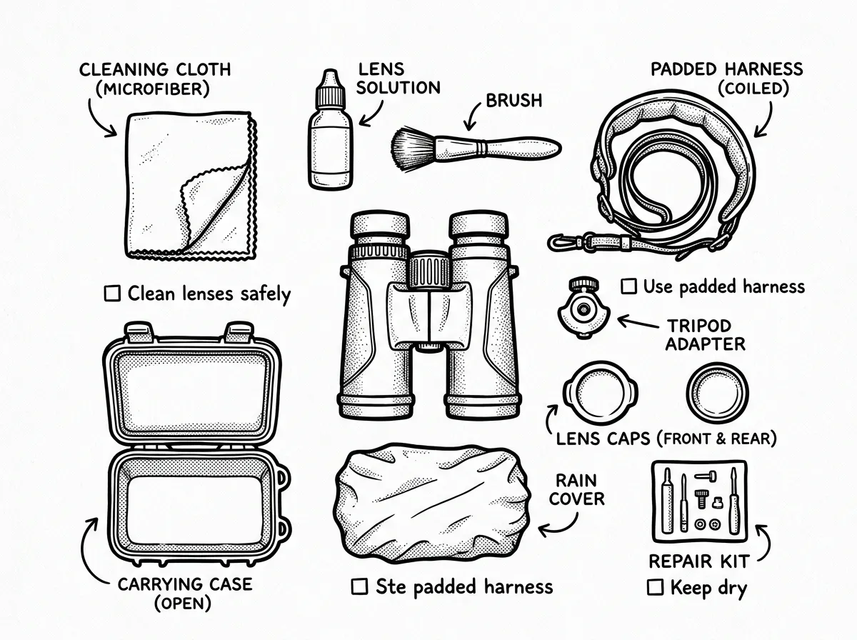 Essential binocular care and carry kit