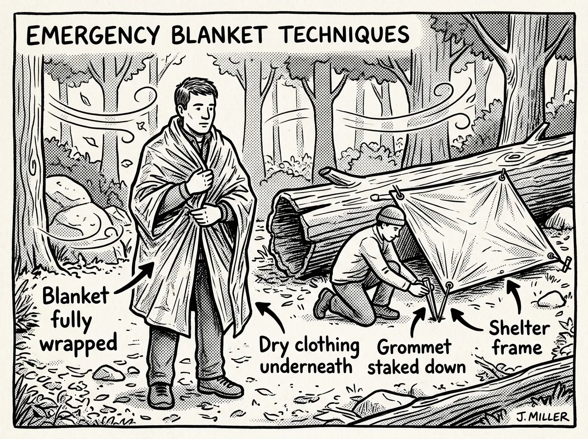 Wrapping and shelter techniques in the field