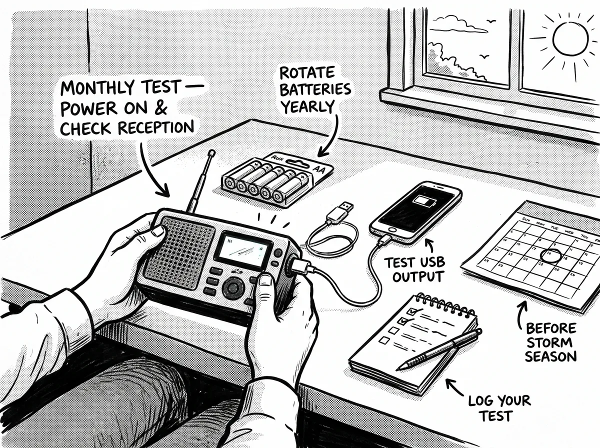 Monthly radio testing and annual battery rotation keep your gear ready