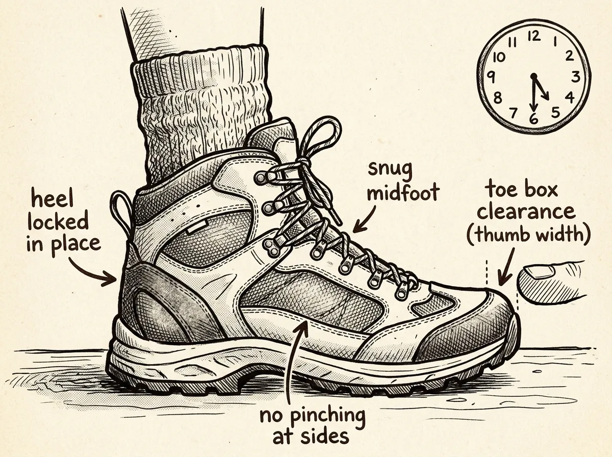 Proper boot fitting technique with hiking socks