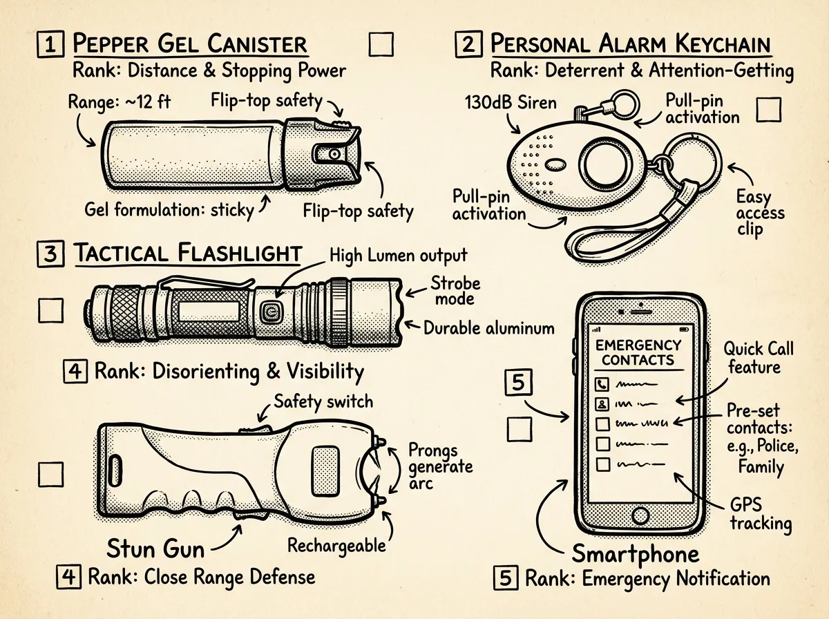 Layered non-lethal self-defense starter kit