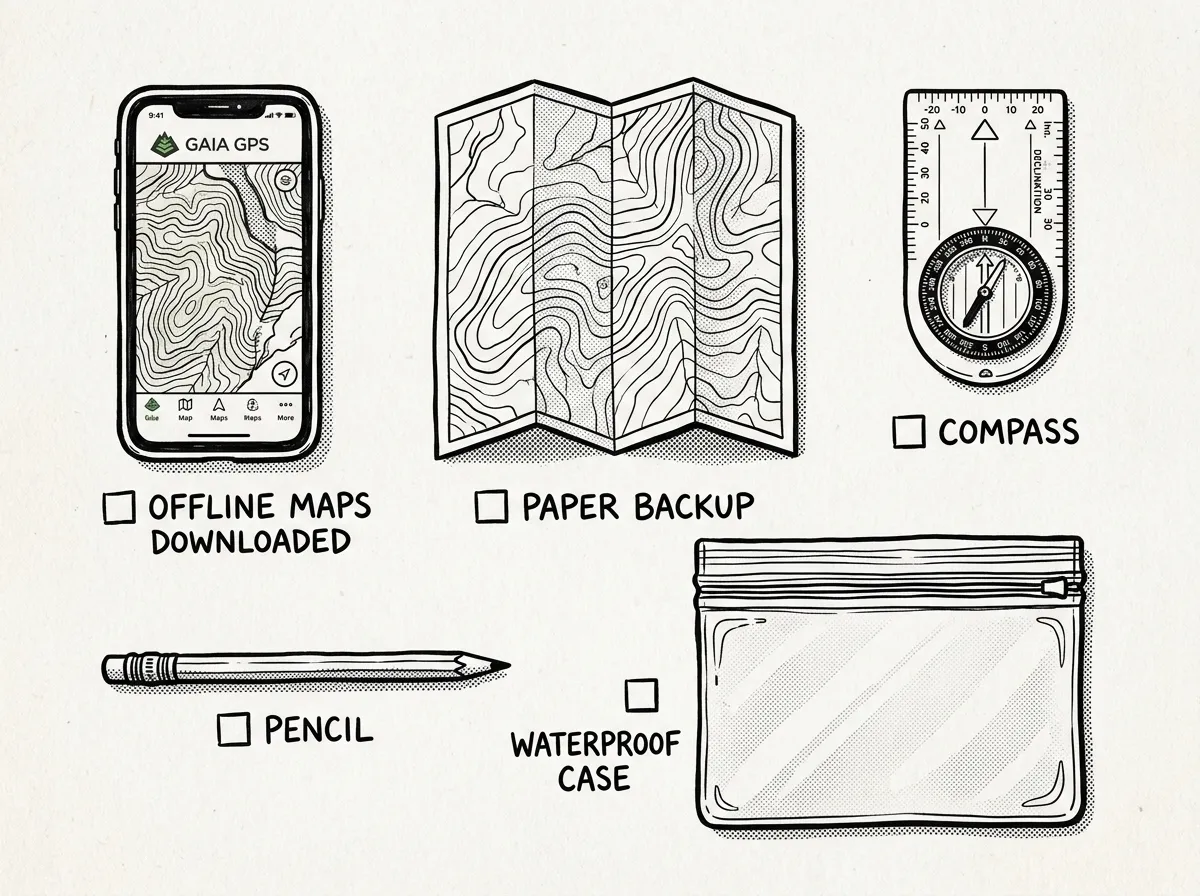 Digital and analog navigation tools for offline use