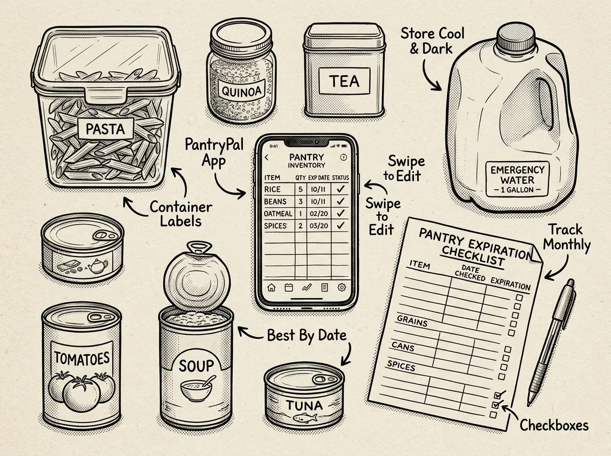 Pantry inventory and water storage tracking essentials