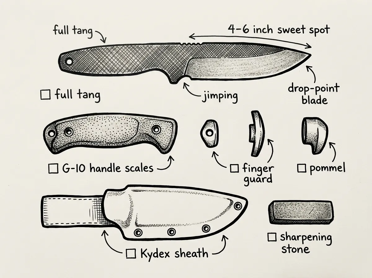 Anatomy of a survival knife — key features at a glance