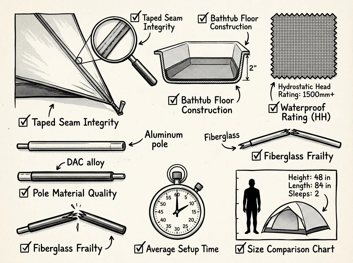 Key features checklist for emergency tent evaluation