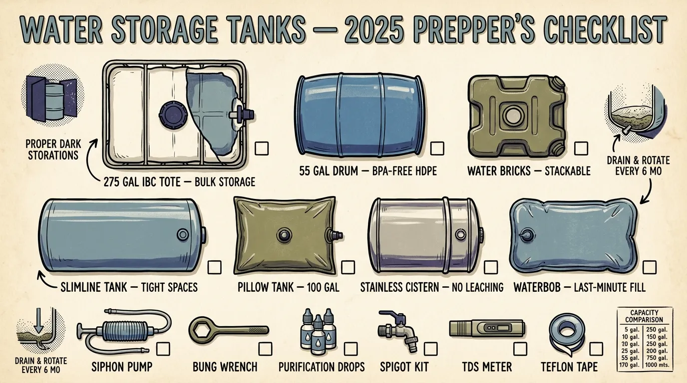 Best Water Storage Tanks for Preppers (2025 Guide)