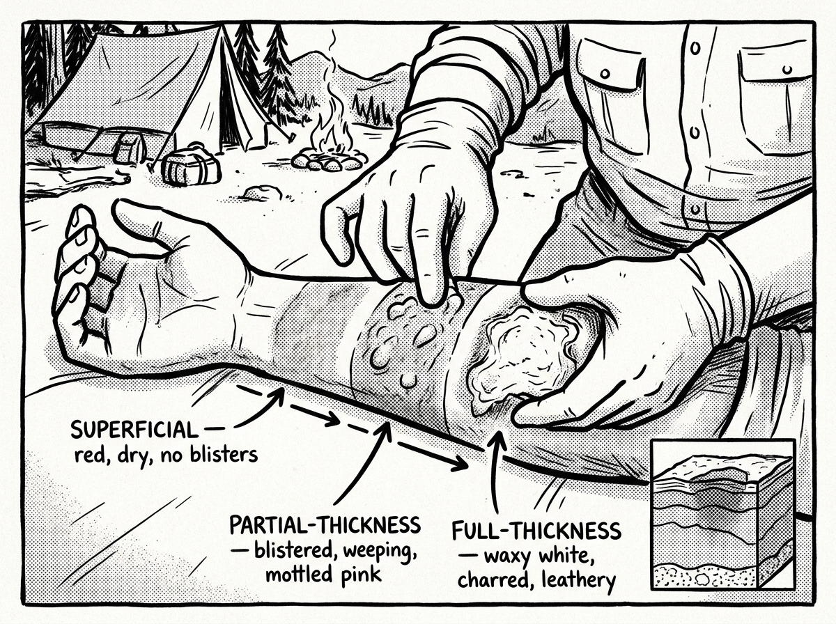 Visual comparison of burn depth classifications