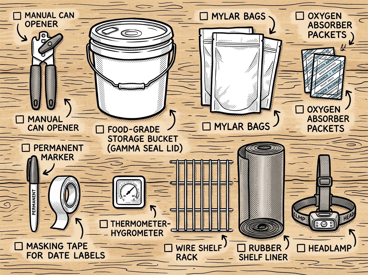 Must-have gear for storing and accessing your food stockpile
