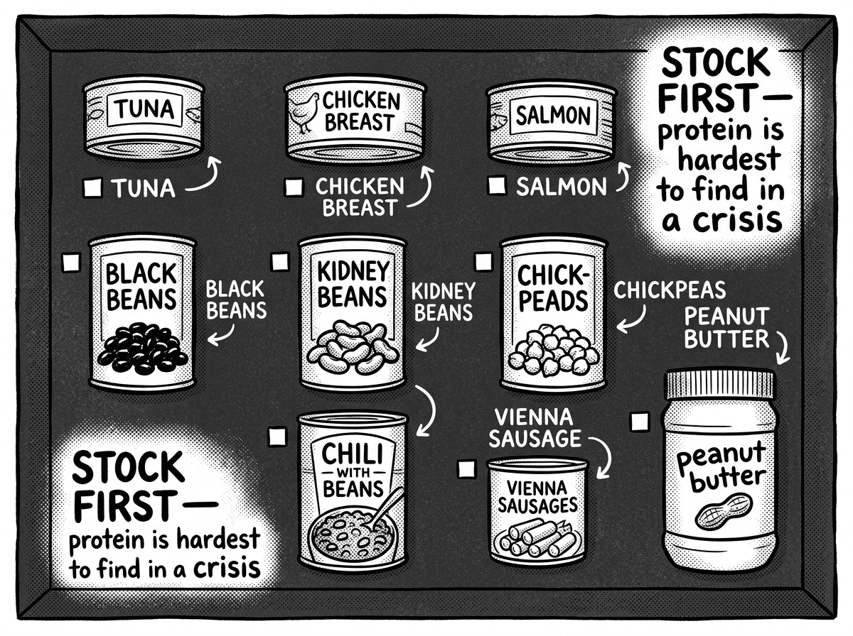 Priority canned proteins to stockpile before anything else
