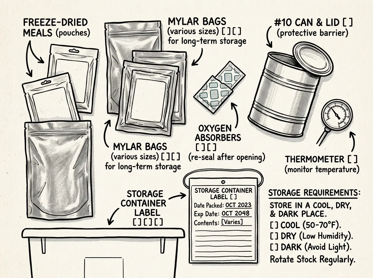 Freeze-dried food storage essentials for long-term preservation