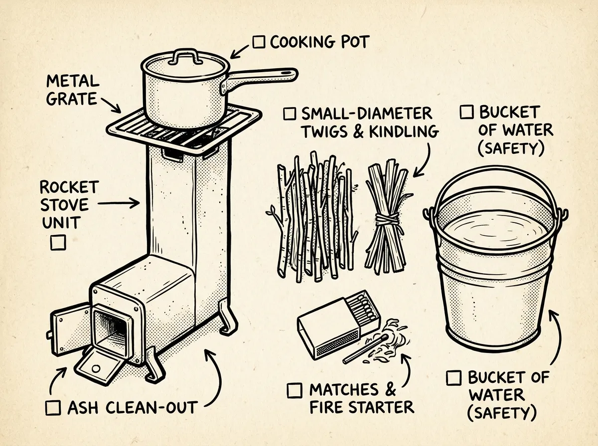 Complete rocket stove system and fuel components