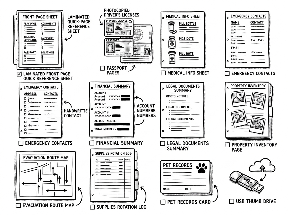 Everything that goes inside your emergency binder