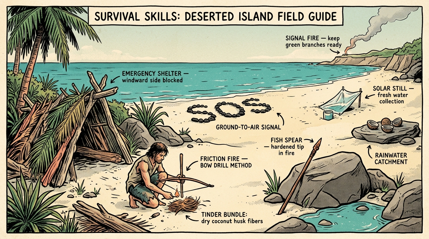 Survival Skills on a Deserted Island: Field Guide
