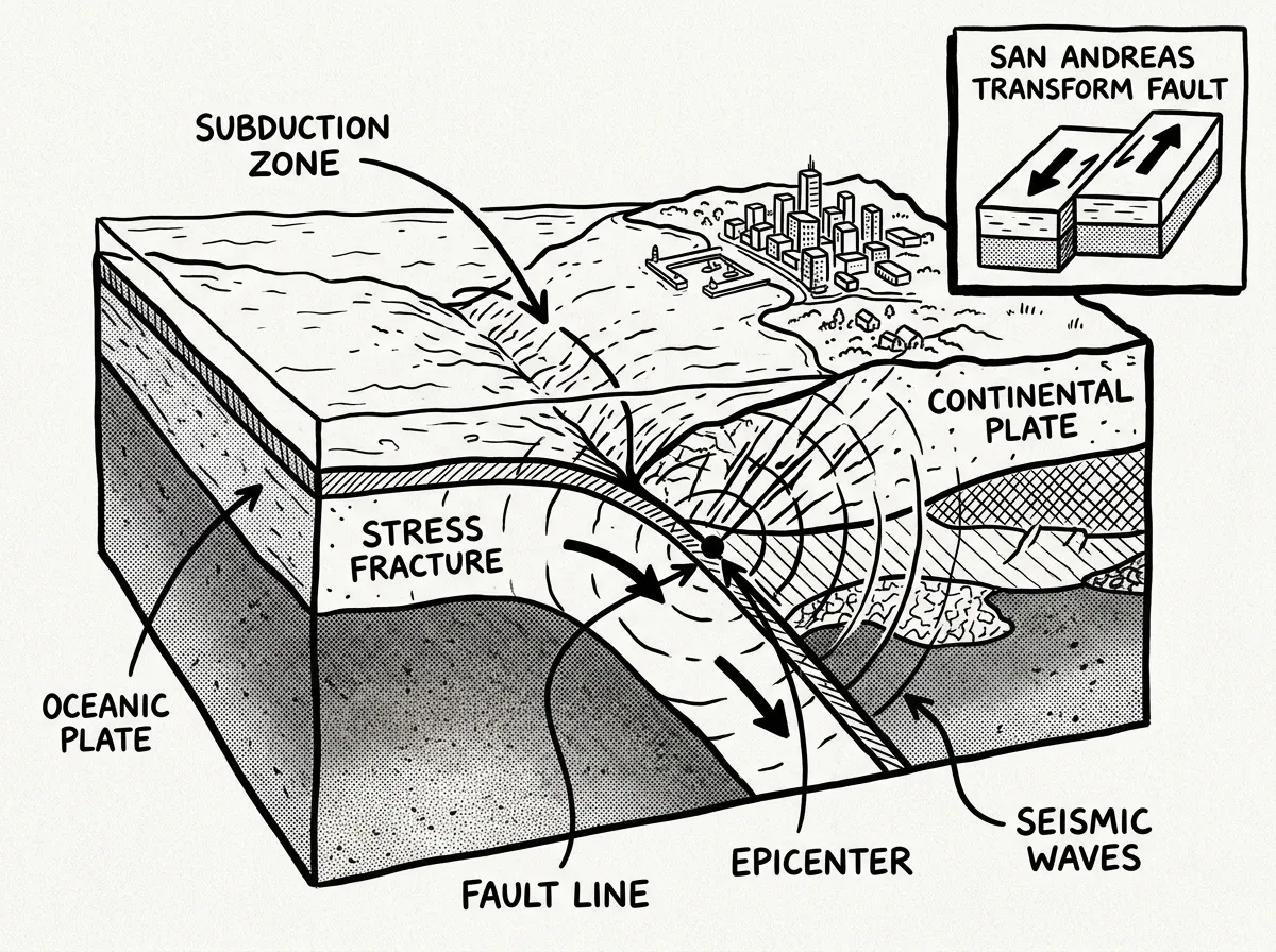 How subduction zones and transform faults generate devastating earthquakes