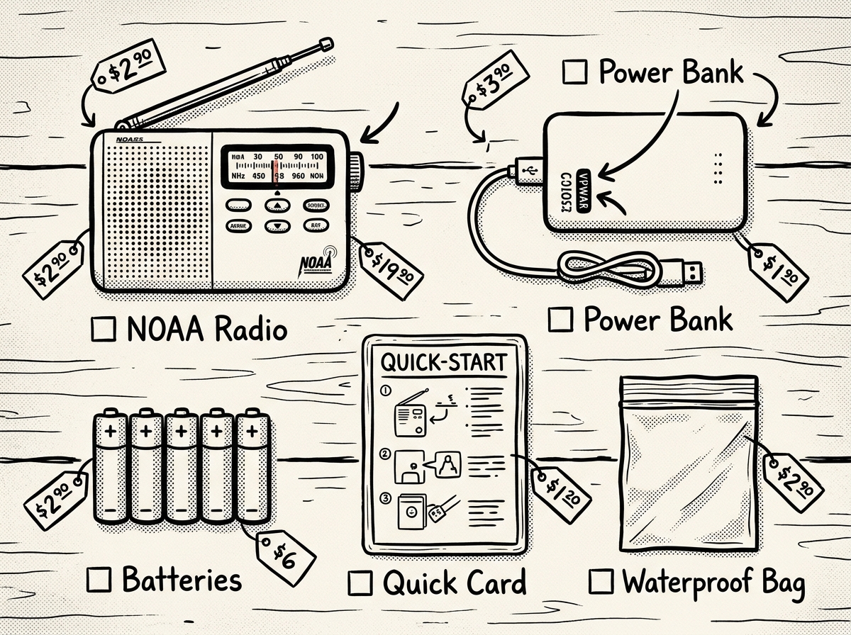 The essential $40–$80 emergency communication starter kit