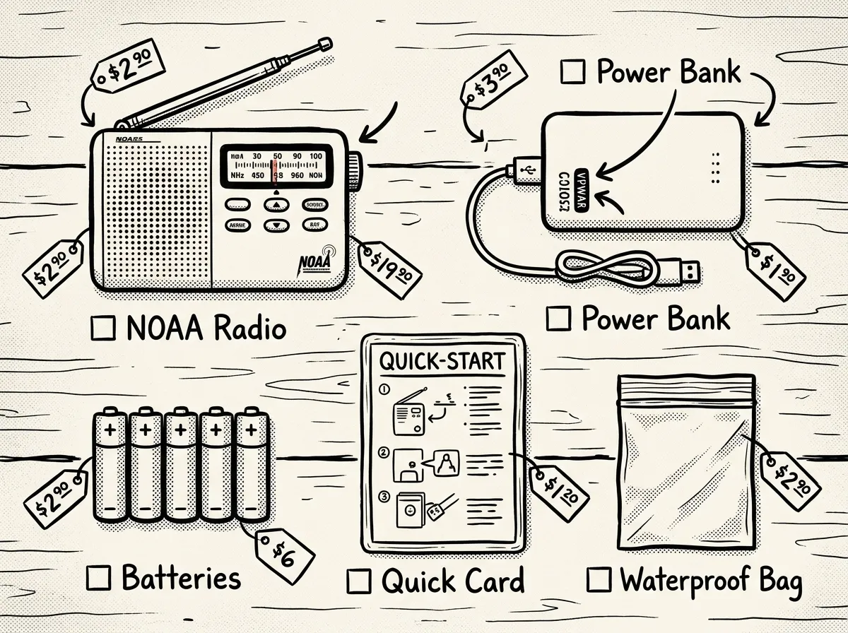 The essential $40–$80 emergency communication starter kit
