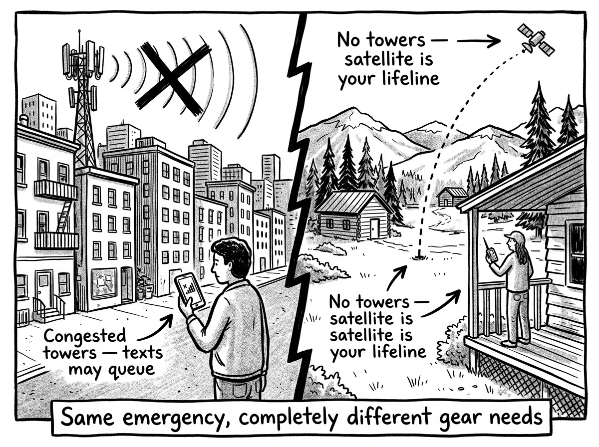 Two very different emergency communication realities