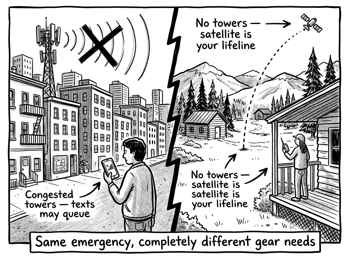 Two very different emergency communication realities