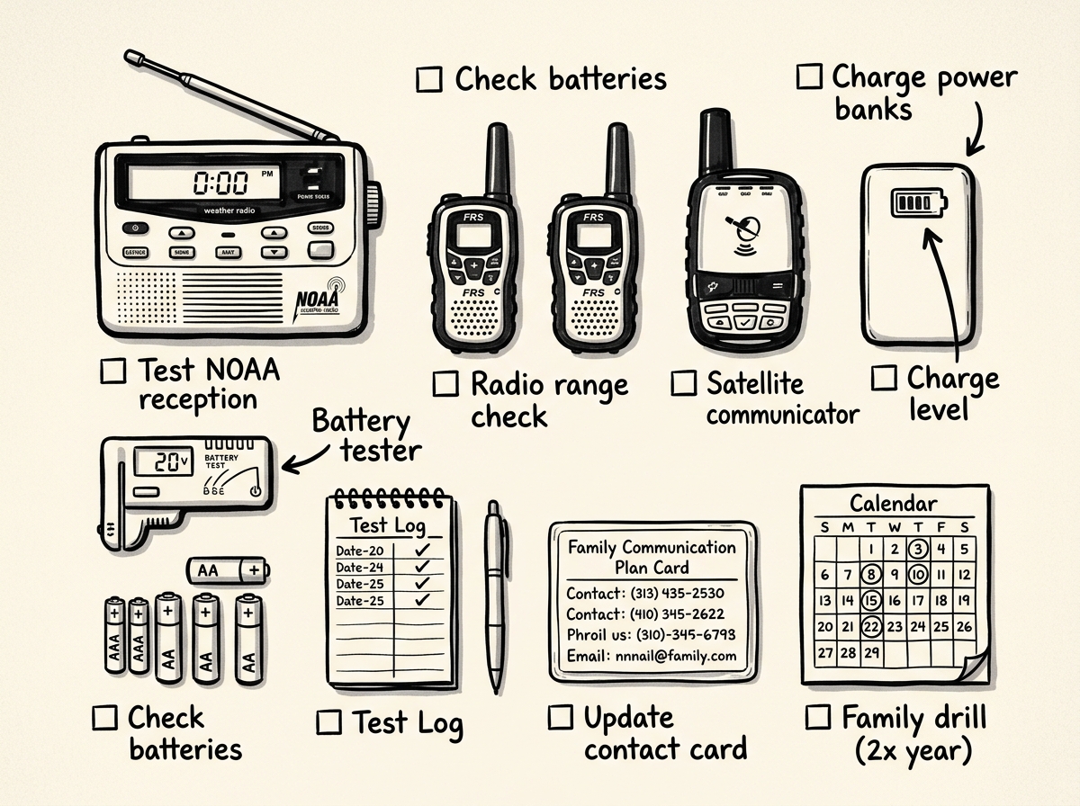 Monthly and seasonal gear check essentials laid out for inspection