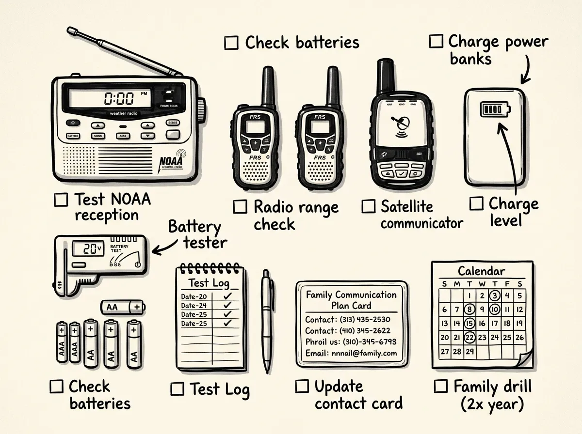 Monthly and seasonal gear check essentials laid out for inspection