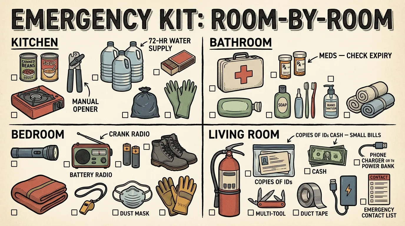 Emergency Preparedness Kit: Room-by-Room Home Guide