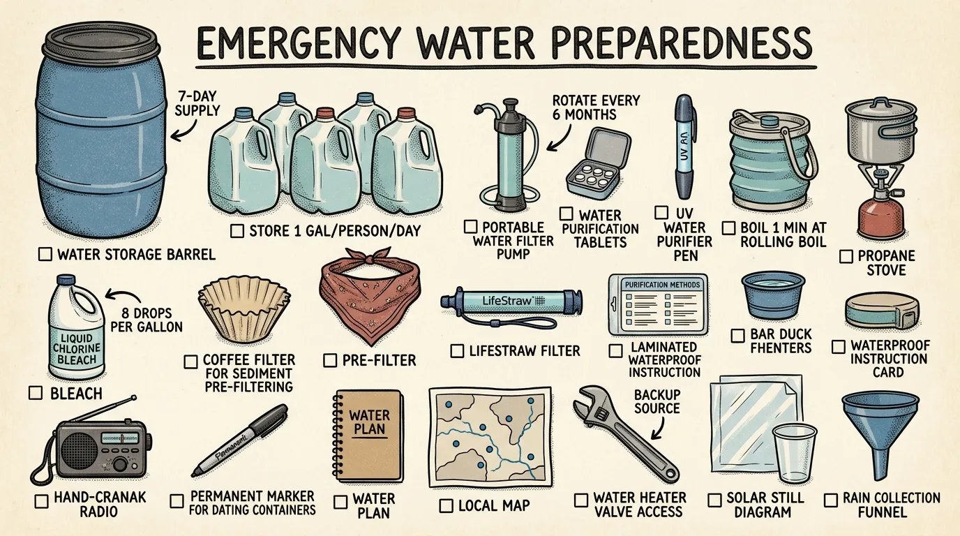 Emergency Water Preparedness: Store, Purify & Plan