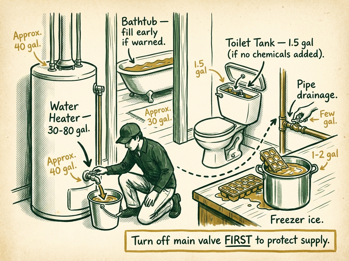 Hidden emergency water sources inside a typical home