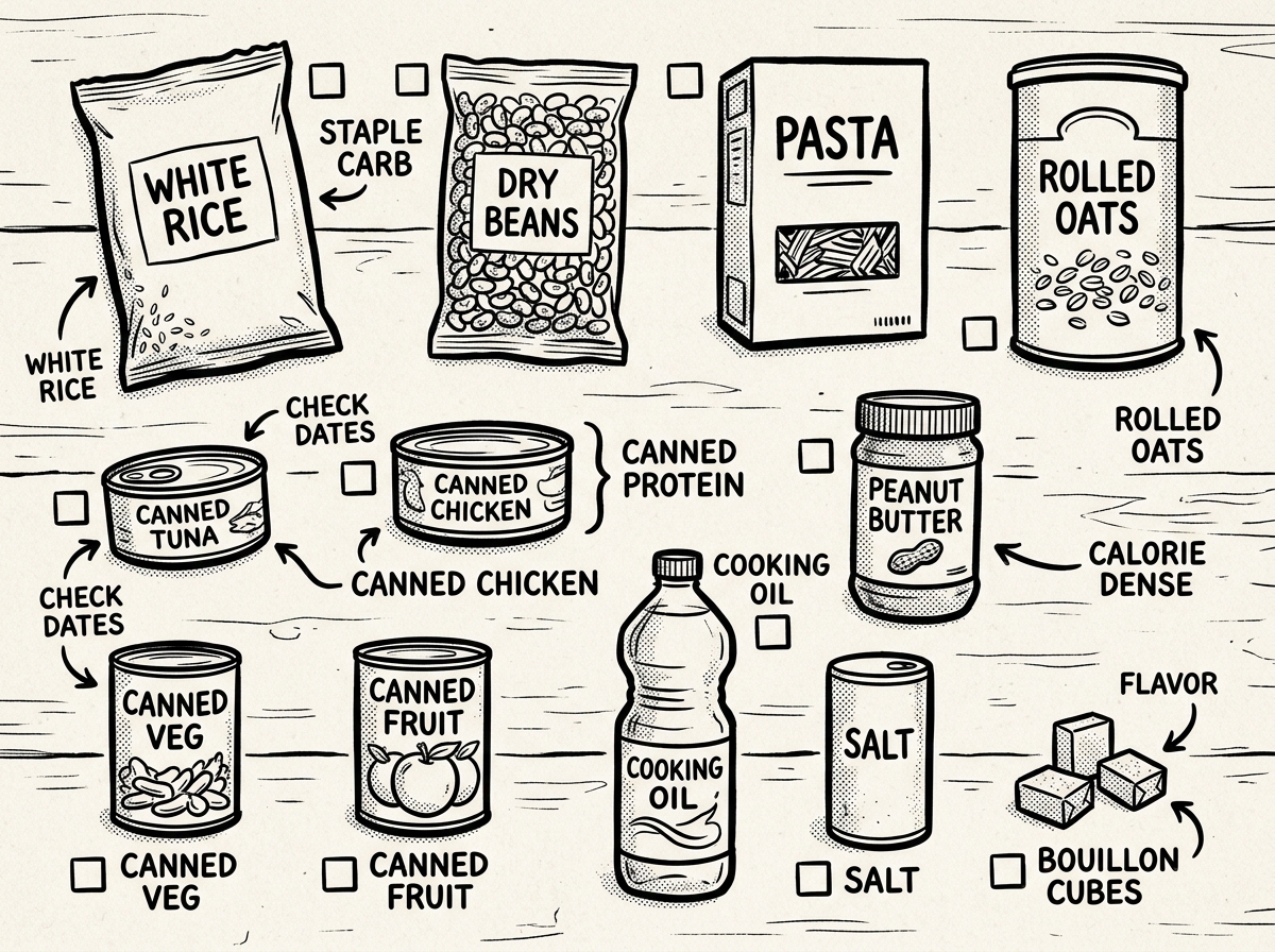 Core emergency pantry staples to stockpile first