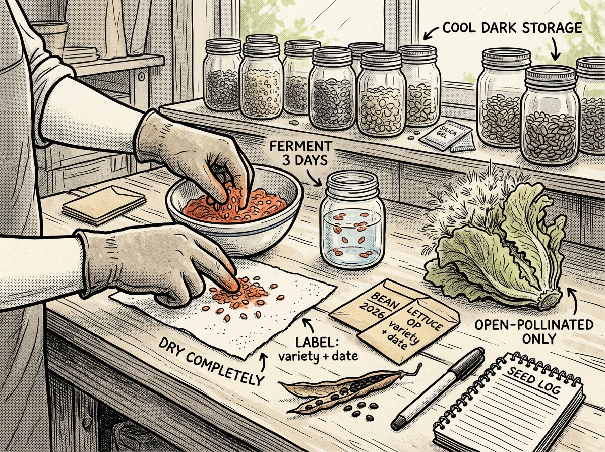 Harvesting and storing open-pollinated seed for next season