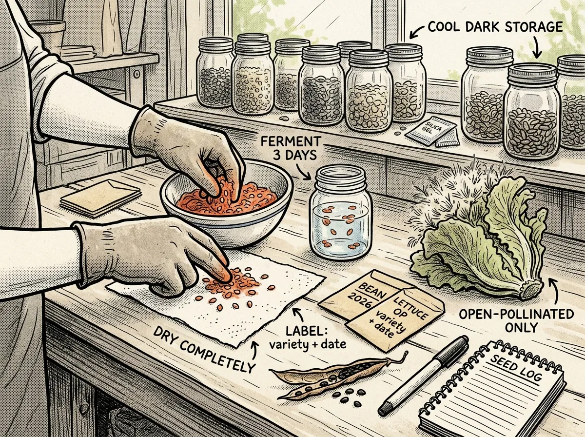 Harvesting and storing open-pollinated seed for next season