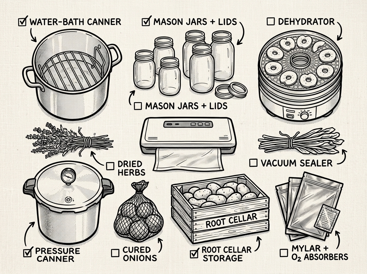 Core preservation tools and methods for garden surplus