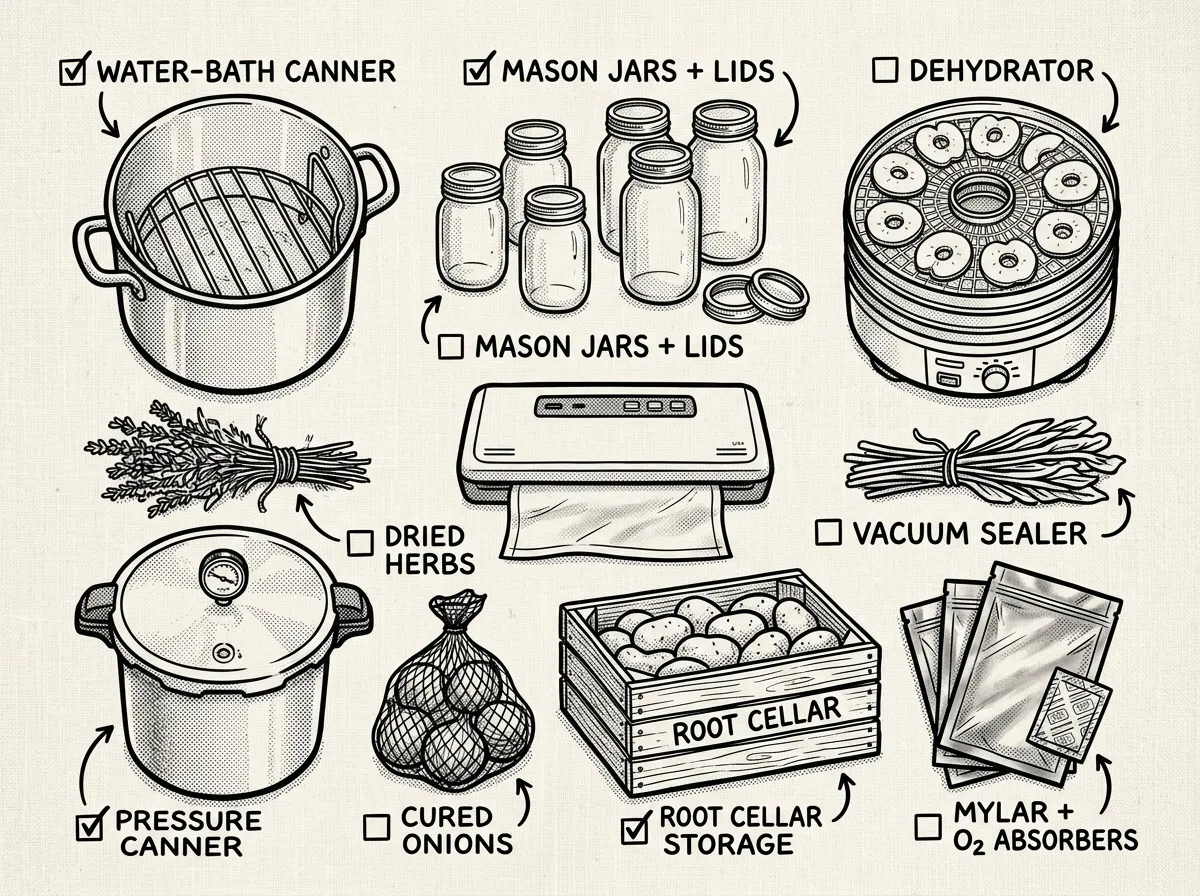 Core preservation tools and methods for garden surplus