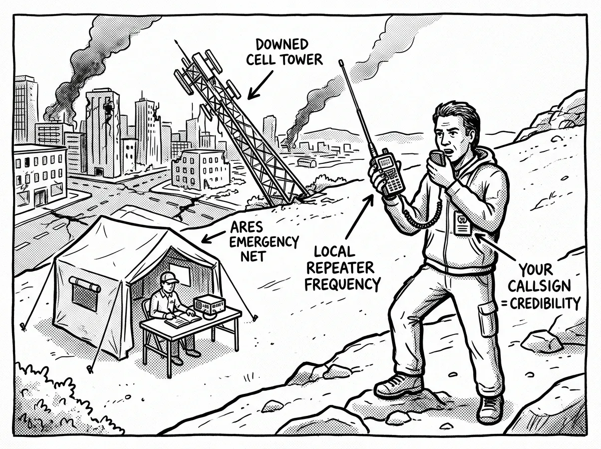 When cell towers fail, licensed ham operators become the communication lifeline