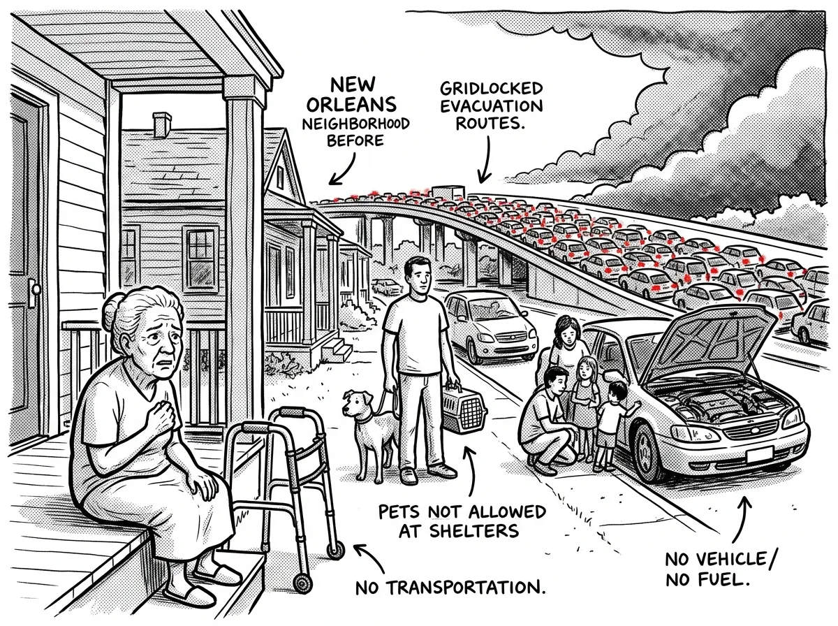 Common evacuation barriers that trapped thousands during Katrina