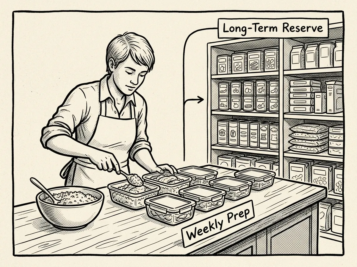 Weekly meal prep flowing into long-term food security