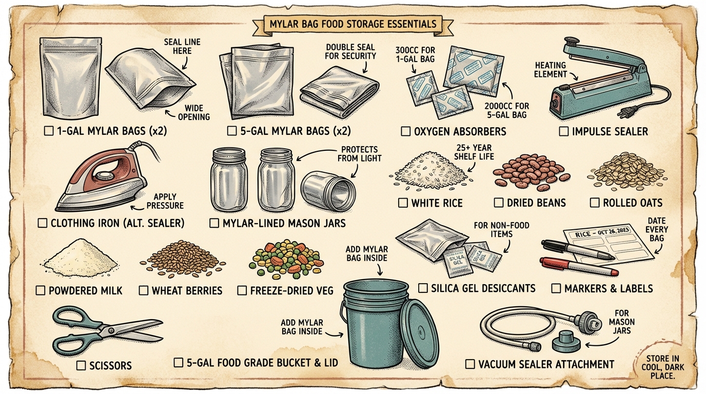 Mylar Bags for Food Storage: Complete Guide (2026)