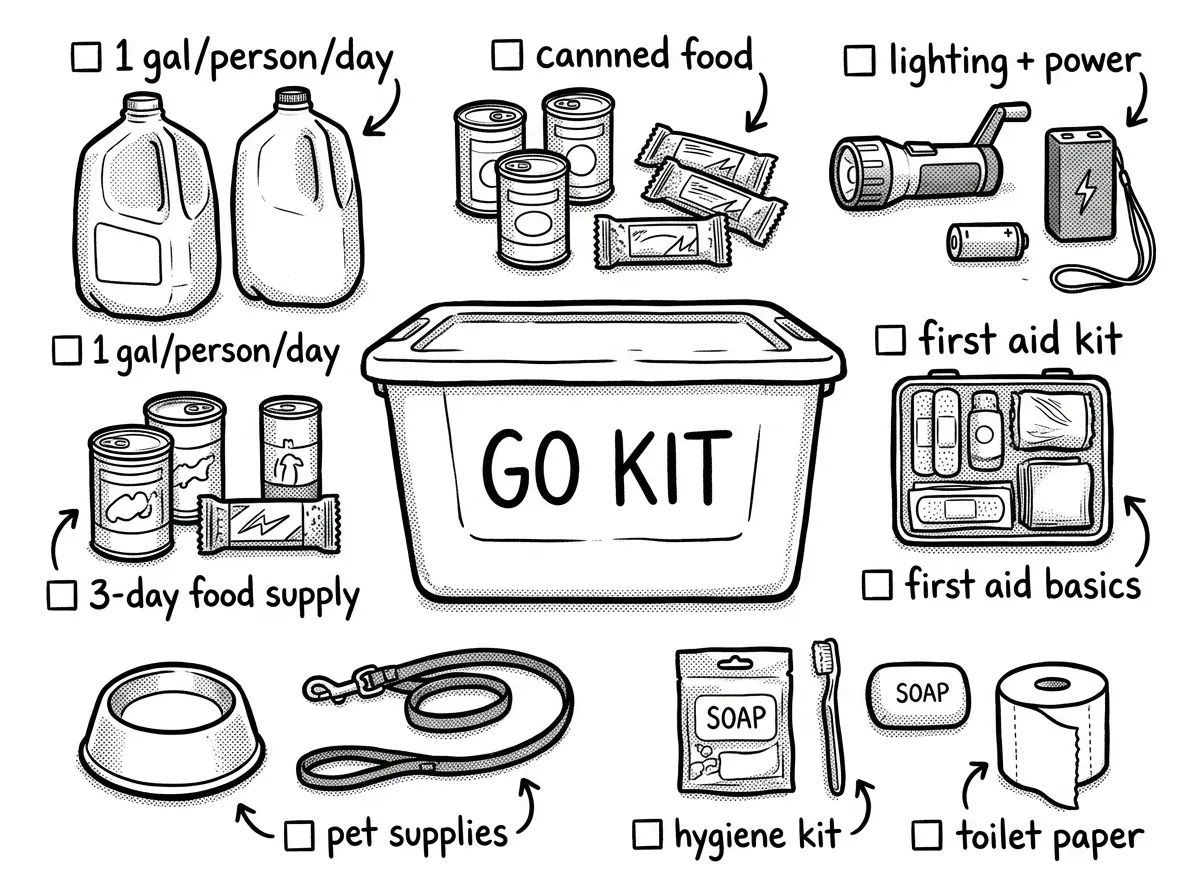 Core emergency kit supplies to gather during Week 2