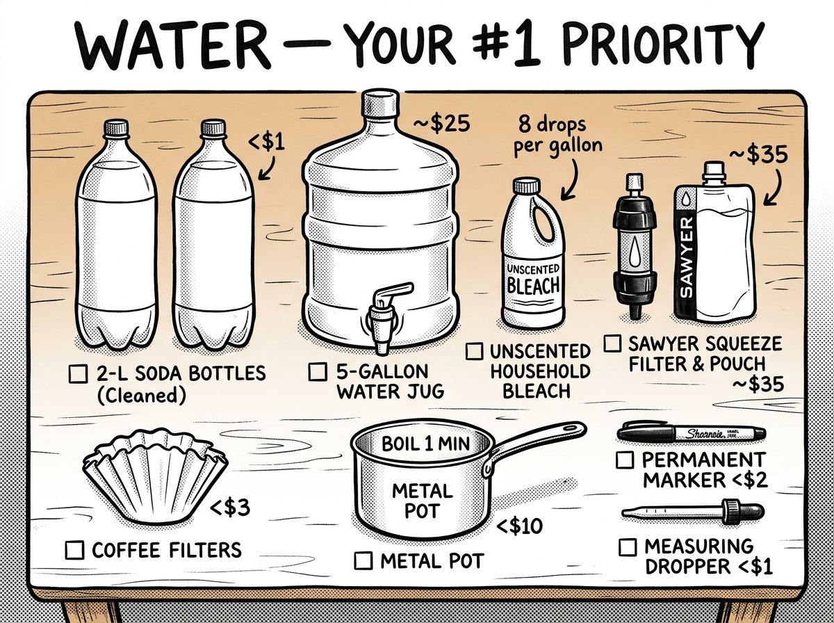 Budget water filtration and storage options laid out