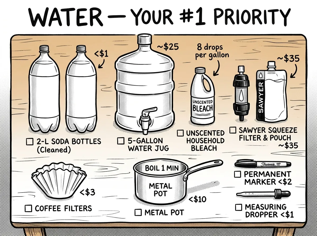 Budget water filtration and storage options laid out