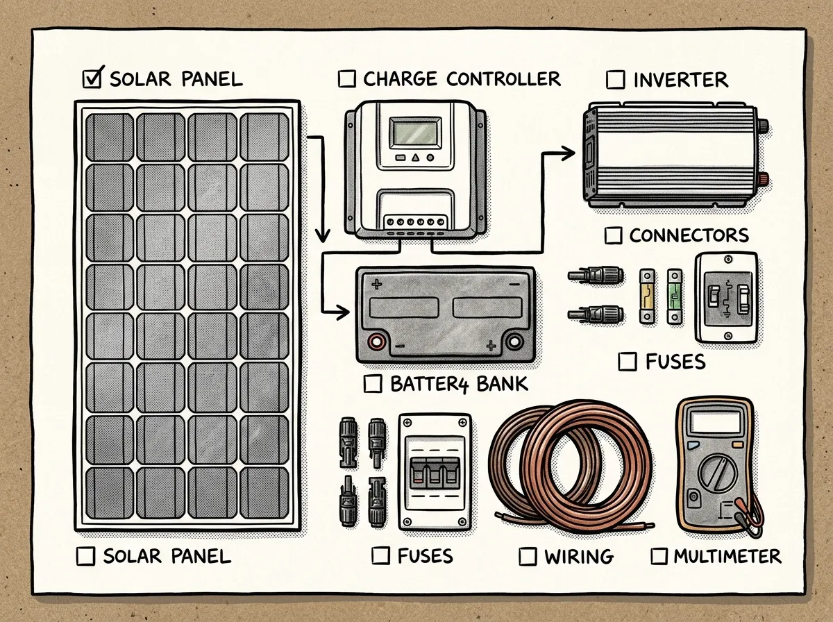 Core components of a prepper solar power system