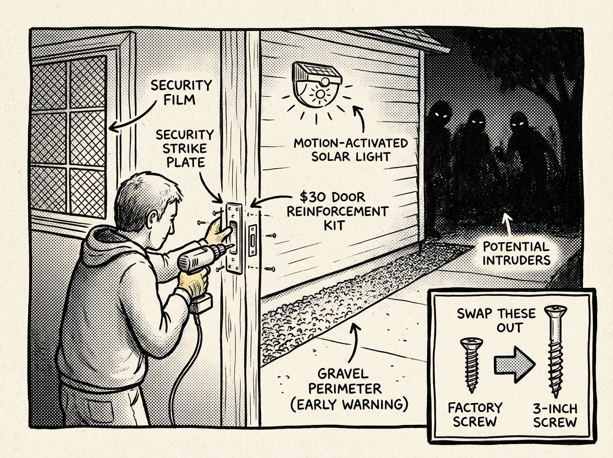 Home entry point hardened with affordable security reinforcements